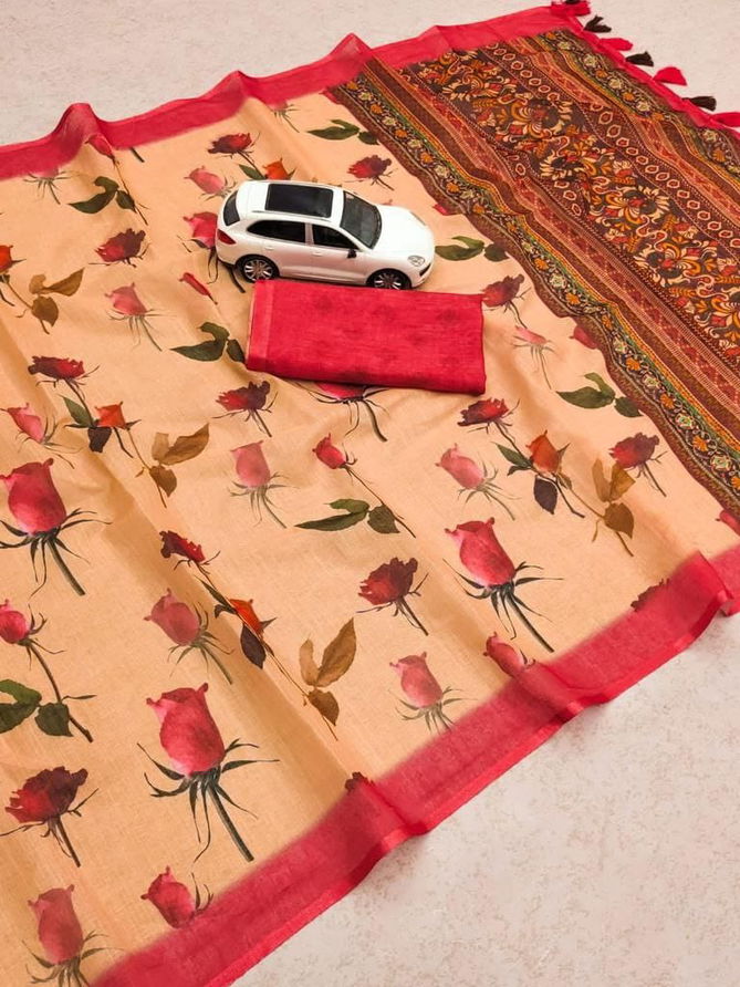 MG 343 Plain Linen Printed Daily Wear Sarees Wholesale Market In Surat With Price